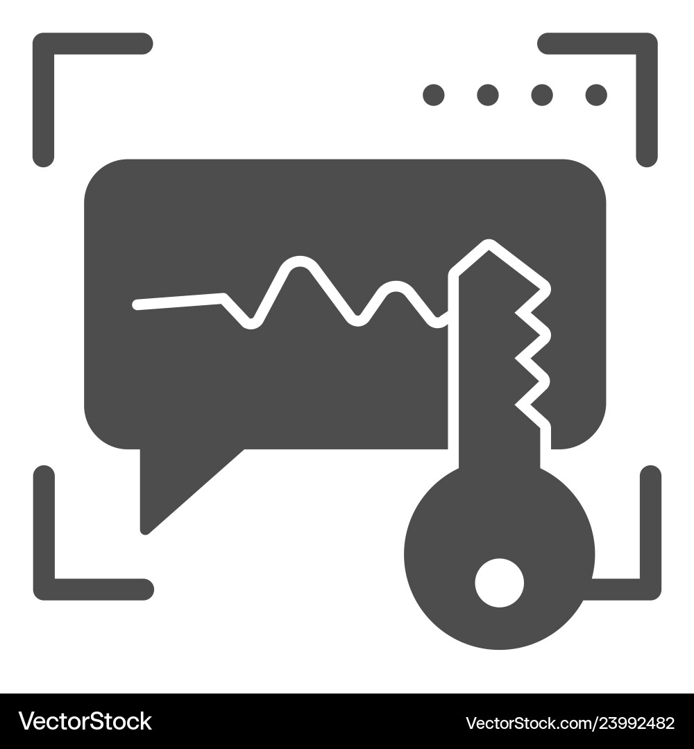Sound recognition and key solid icon voice Sound recognition and key solid icon voice Vector Image