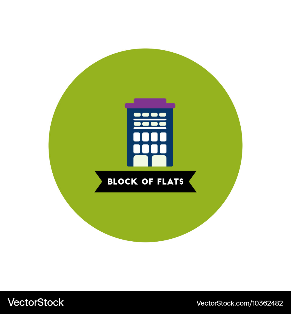 Stylish icon in color circle building apartment vector image