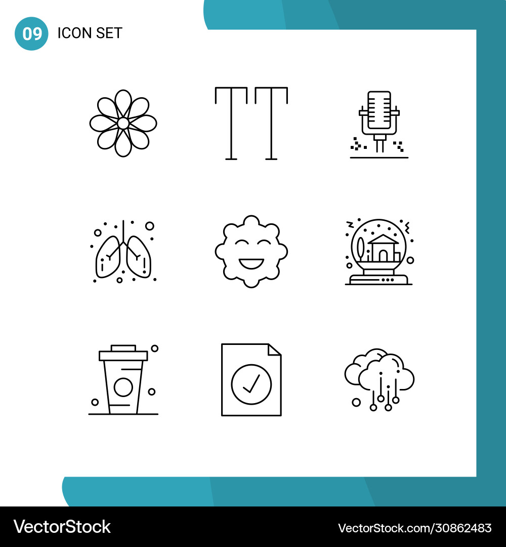 9 universal outlines set for web and mobile vector image