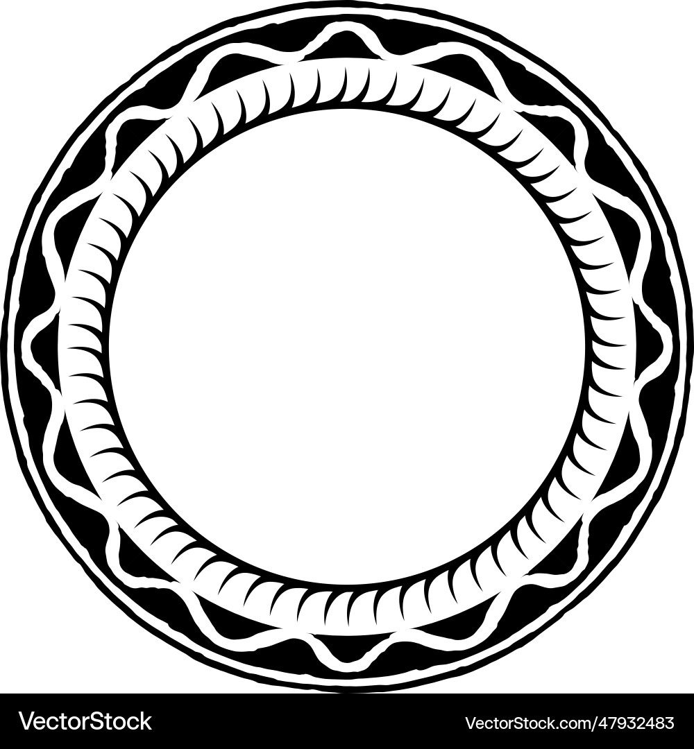 A black and white circular design with pattern Vector Image
