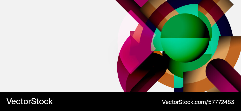 Abstract colorful shapes overlap creating dynamic Vector Image