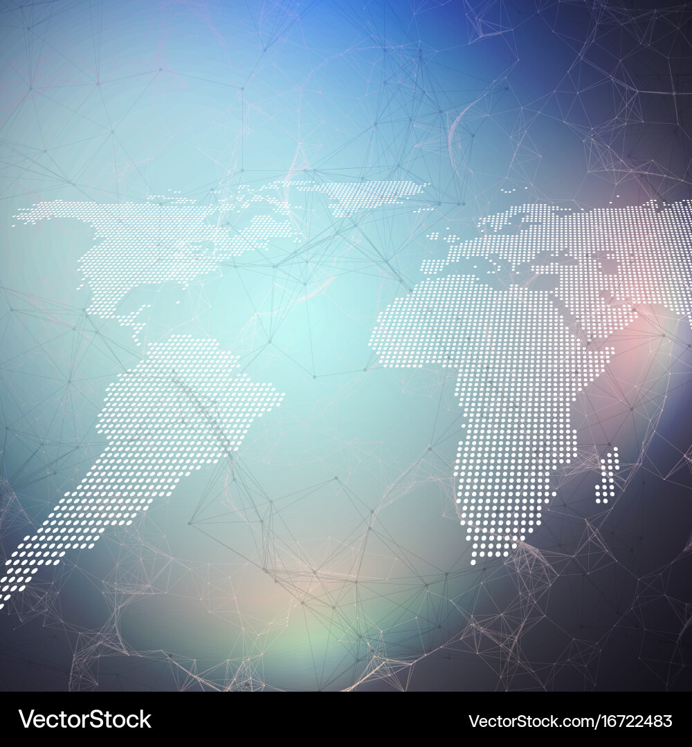 Abstract futuristic network shapes high tech Vector Image