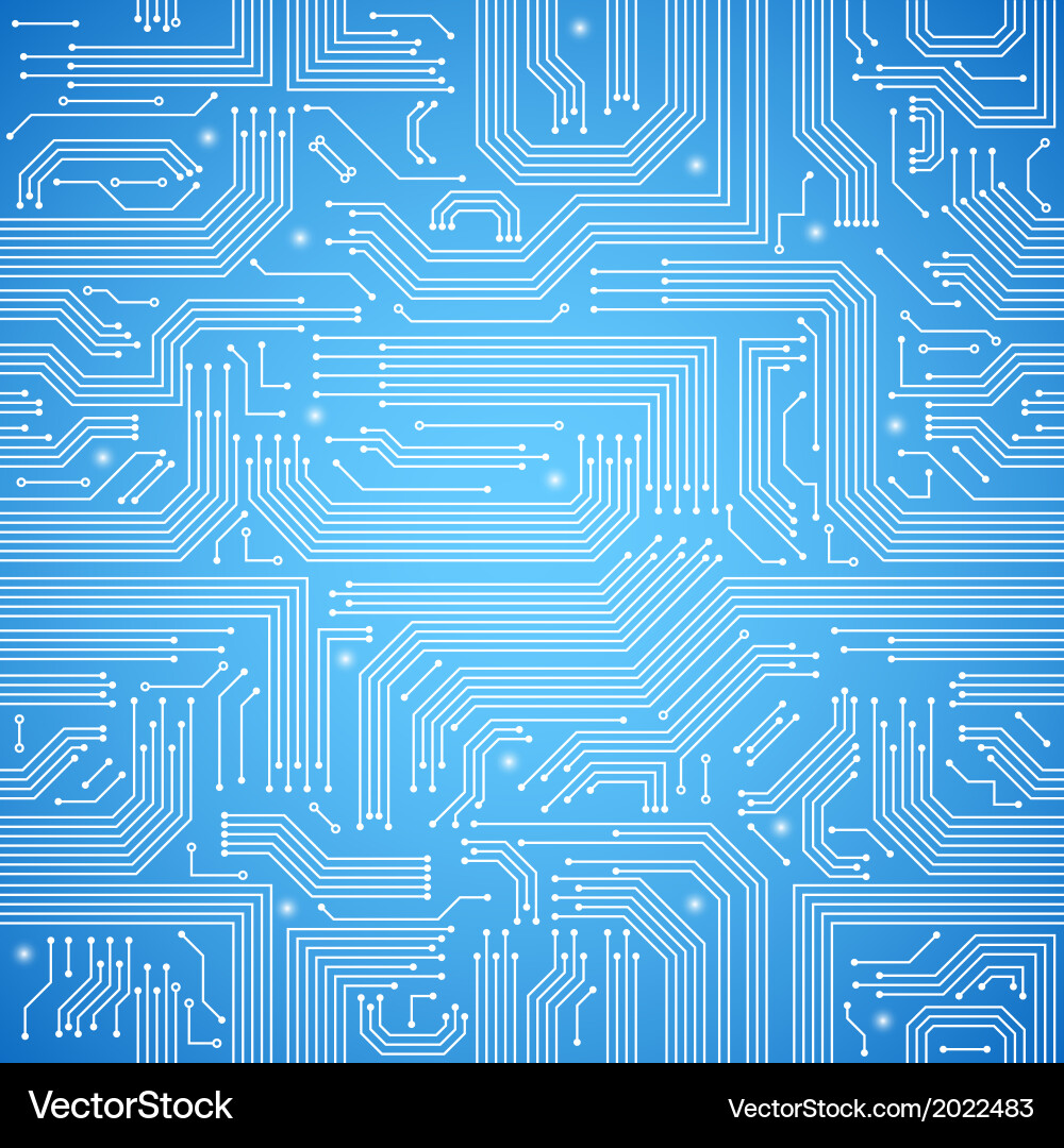 Blue Circuit Board Pattern Vector Image
