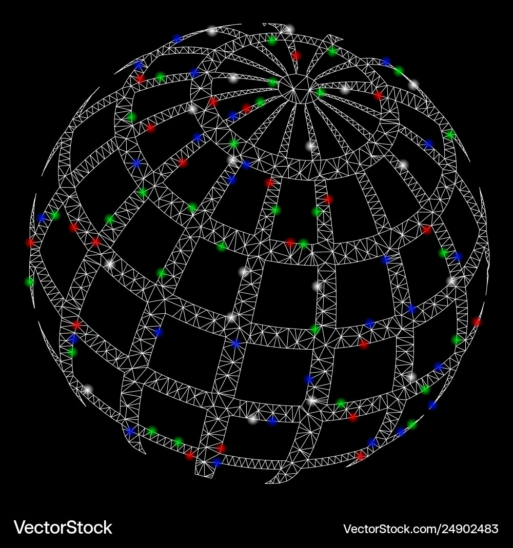 Bright mesh network abstract sphere grid Bright mesh network abstract sphere grid vector image