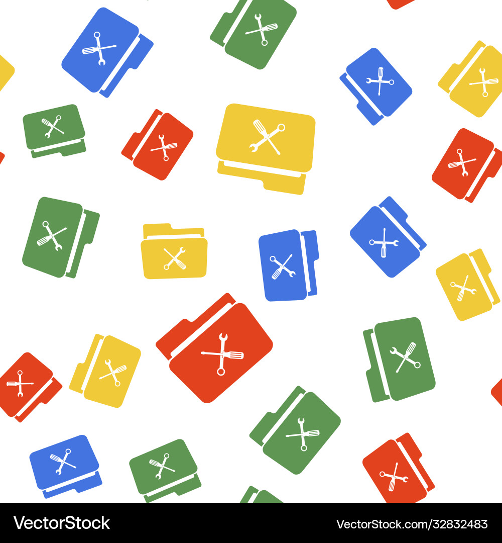 Color folder and tools or settings icon isolated Vector Image