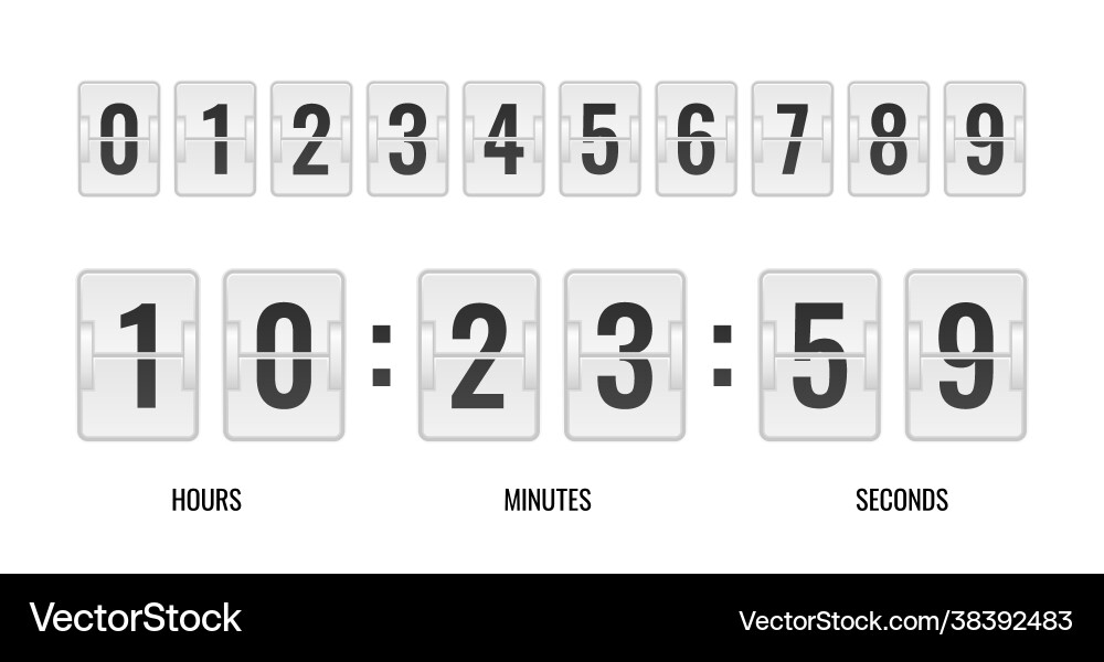 Counter realistic time table retro clock Counter realistic time table retro clock vector image