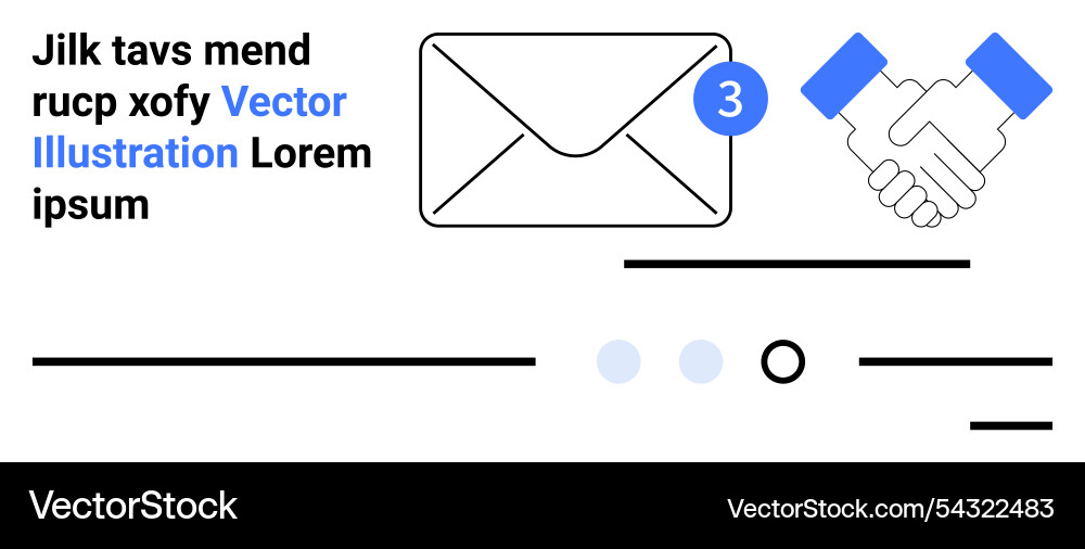 Email inbox and handshake icons representing Email inbox and handshake icons representing Vector Image