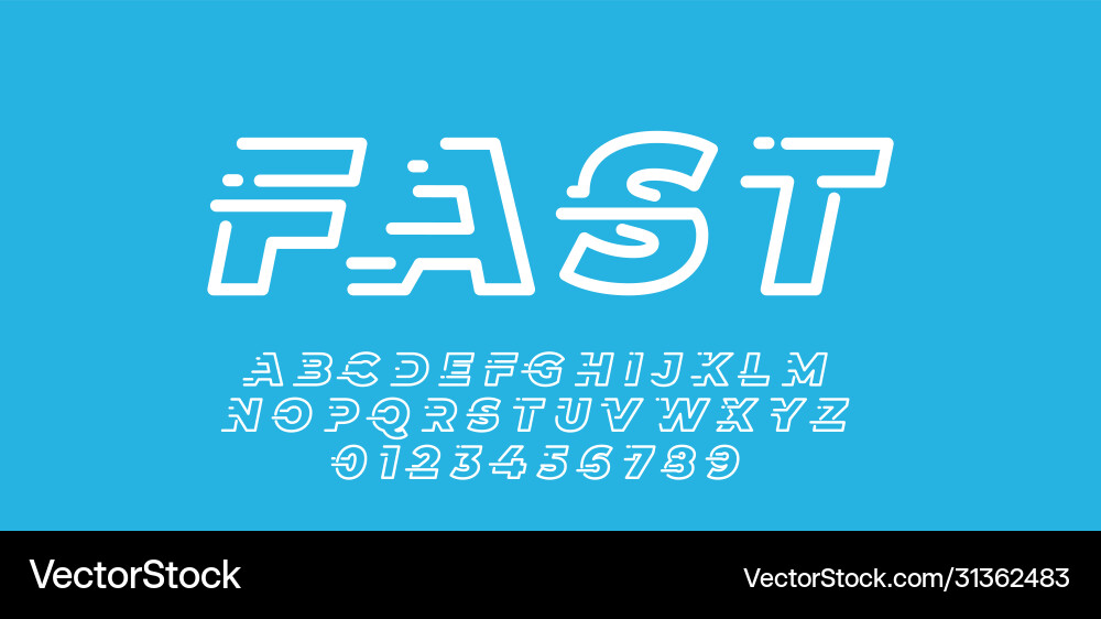 Font style minimalist line technology design Font style minimalist line technology design vector image