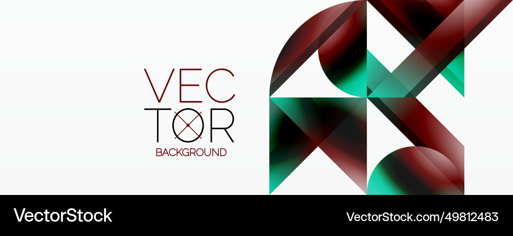 Gradient color triangles and circles on white Vector Image