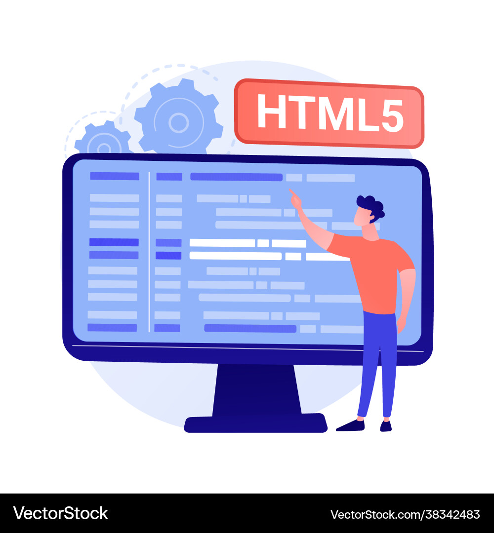 Html5 programming concept metaphor Html5 programming concept metaphor vector image