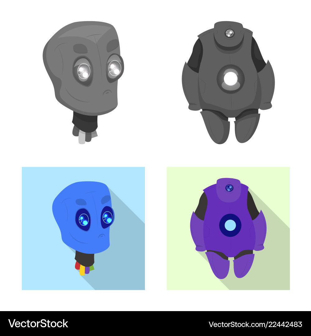 Isolated object of robot and factory logo Vector Image