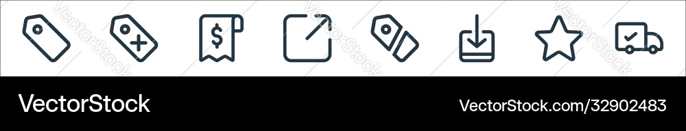 Marketplace line icons linear set quality Marketplace line icons linear set quality vector image
