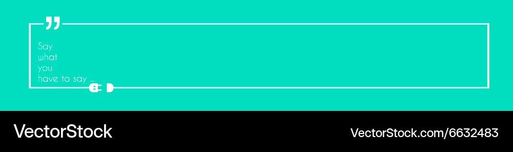 Quotation mark frame with flat style and space vector image