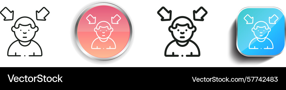 Racism icon thin linear regular and button style Racism icon thin linear regular and button style vector image