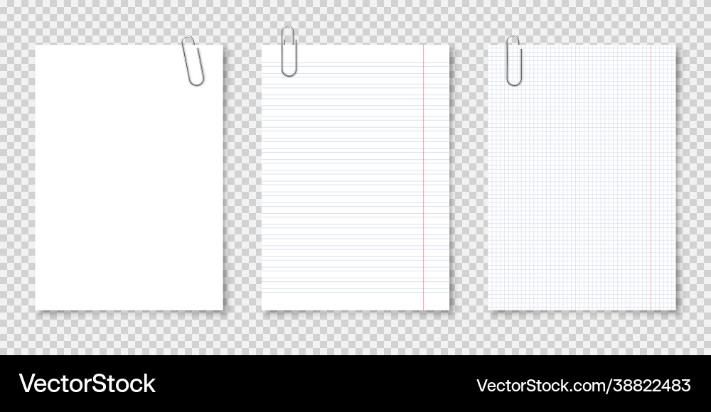 Realistic blank paper sheets in a4 format Realistic blank paper sheets in a4 format vector image