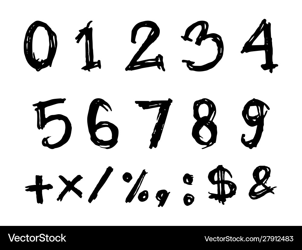 Set doodle number sketch style figures Set doodle number sketch style figures vector image