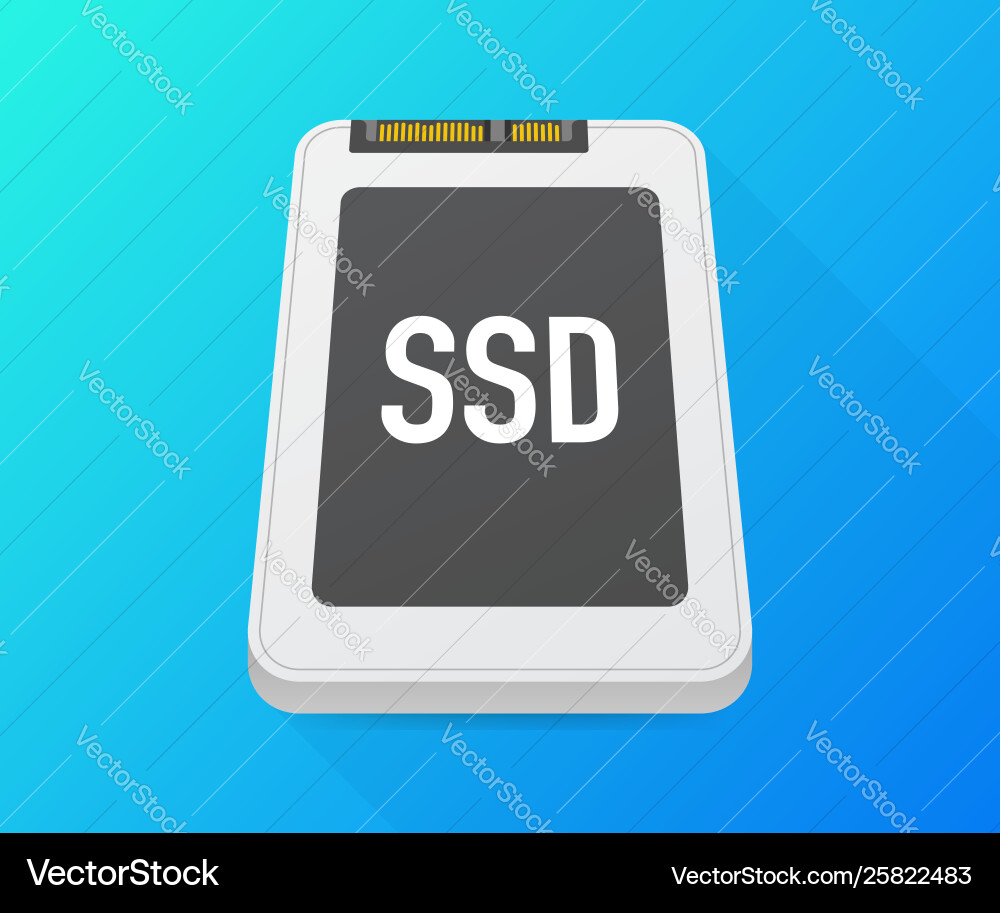 Solid state drive ssd polygon computer device Solid state drive ssd polygon computer device vector image