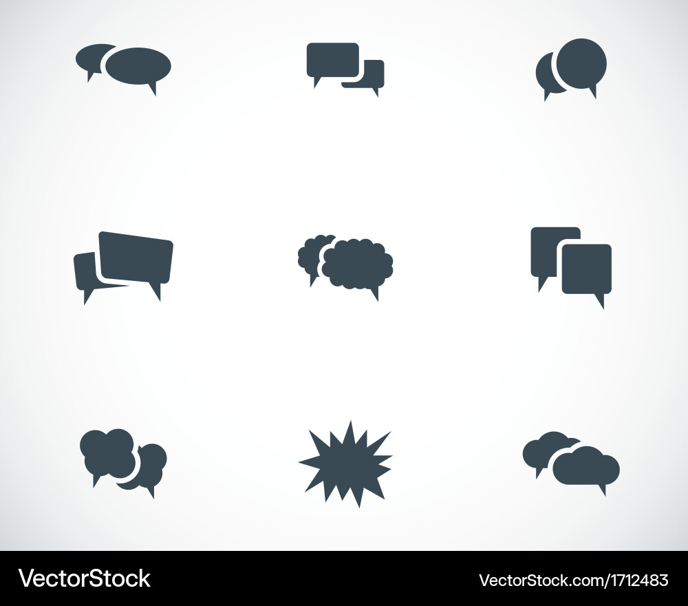 Speech Bubbles - Black Icon Set vector image