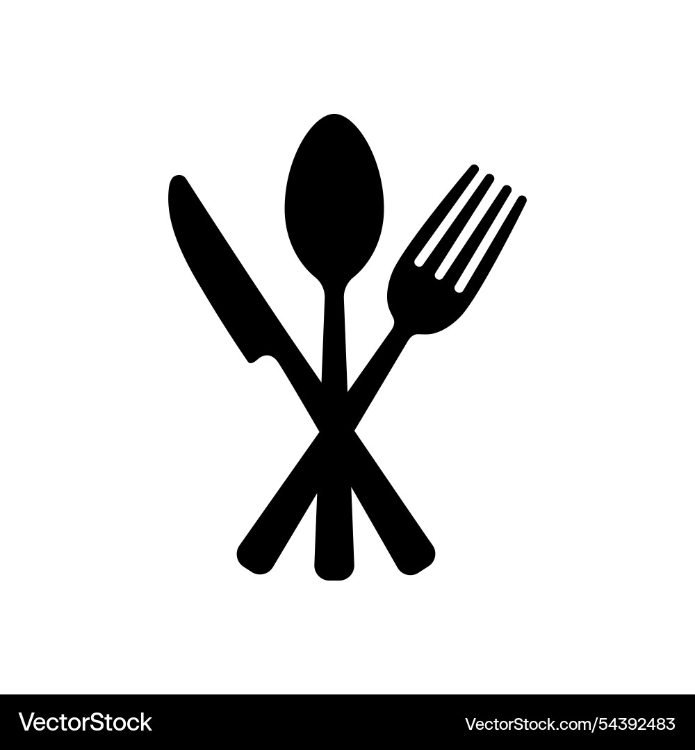 Spoon fork and knife sign Spoon fork and knife sign vector image