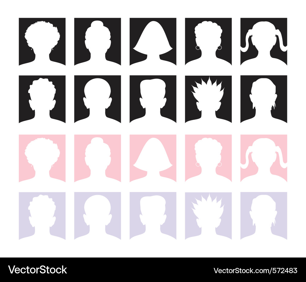 Ten Anonymous Faces Vector Image