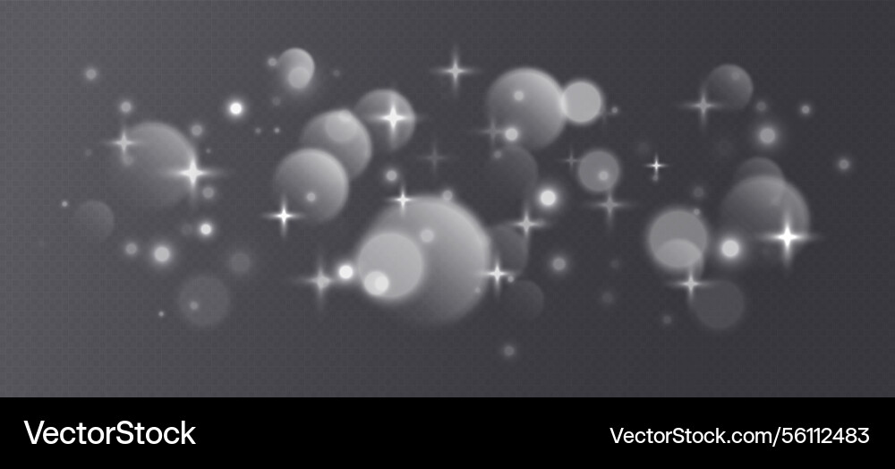 White bokeh with stars and sparkles shiny overlay White bokeh with stars and sparkles shiny overlay vector image