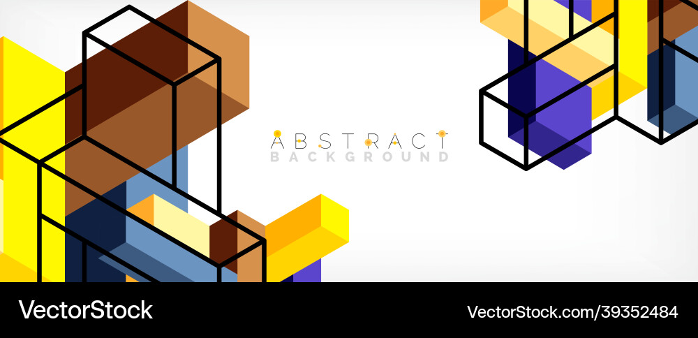 Abstract background 3d cubes cubic elements vector image