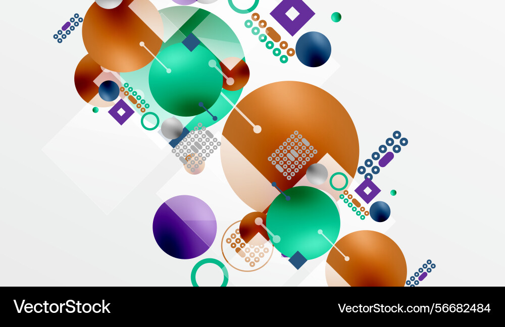 Abstract composition circles squares lines create Abstract composition circles squares lines create vector image