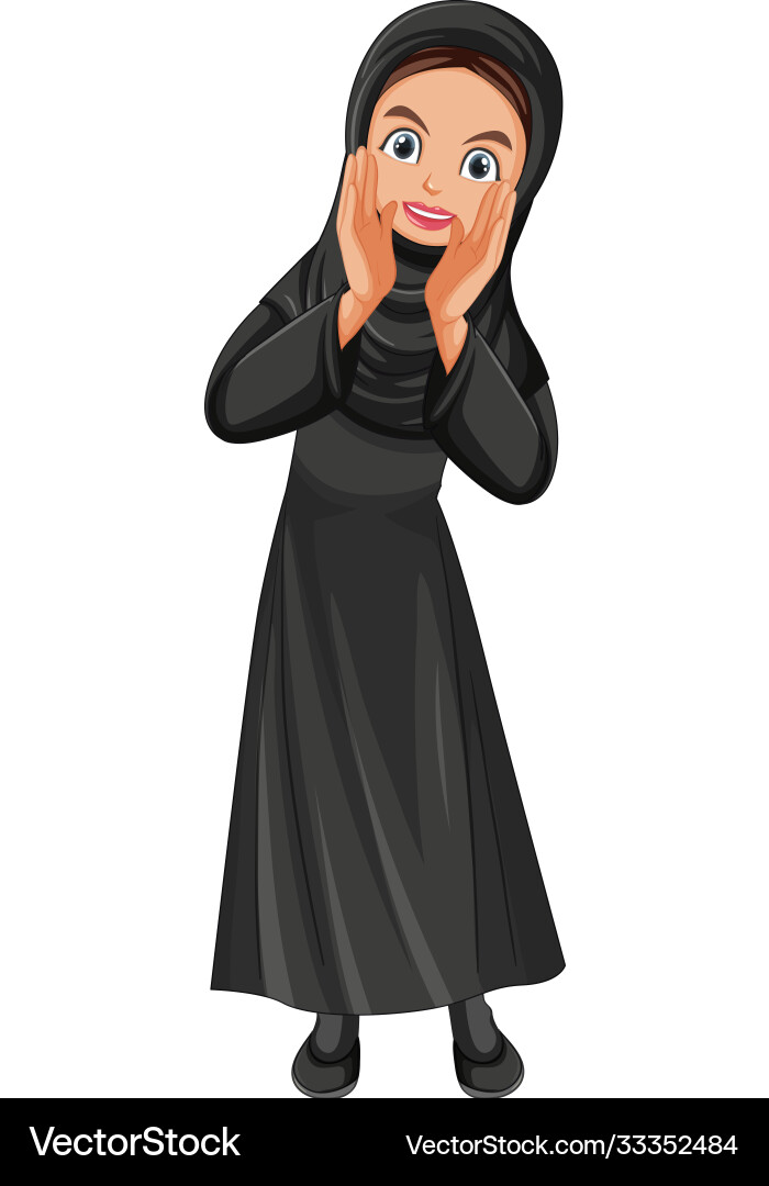Beautiful arabic lady cartoon character Beautiful arabic lady cartoon character vector image