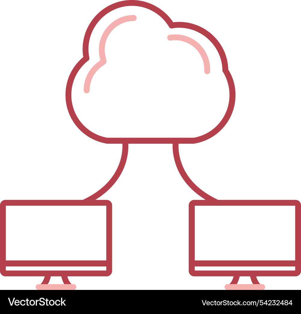 Cloud computing line fill icon vector image