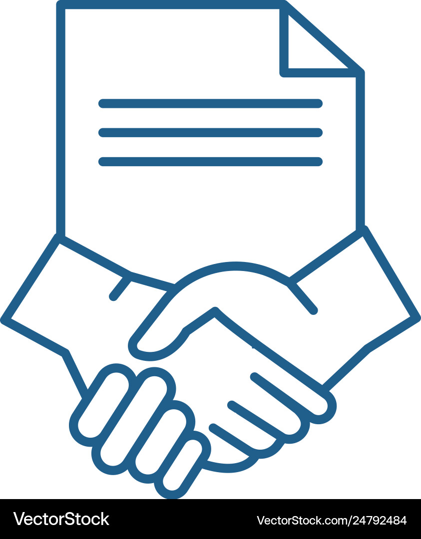 Conclusion a contract line icon concept Vector Image