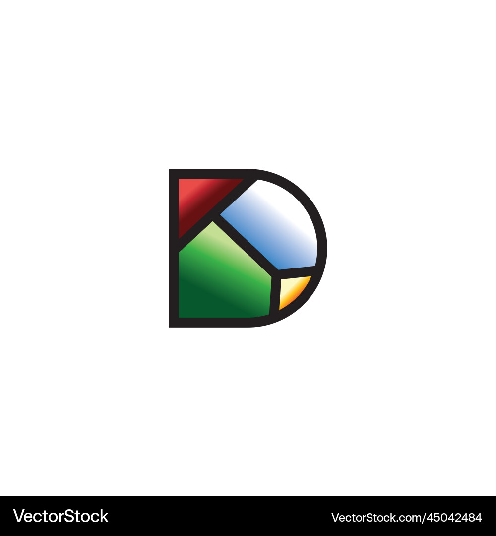 D logo web arrow design gradient color abstract D logo web arrow design gradient color abstract vector image