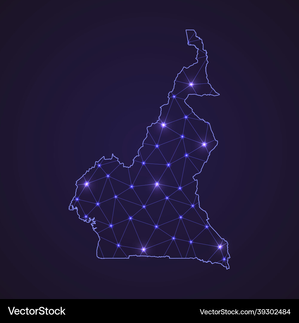 Digital network map of cameroon abstract connect Digital network map of cameroon abstract connect vector image
