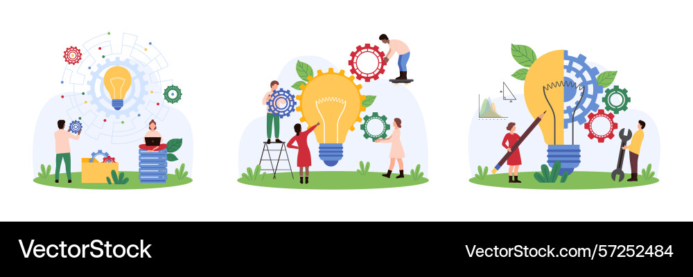Effective solution smart idea development tiny Effective solution smart idea development tiny vector image