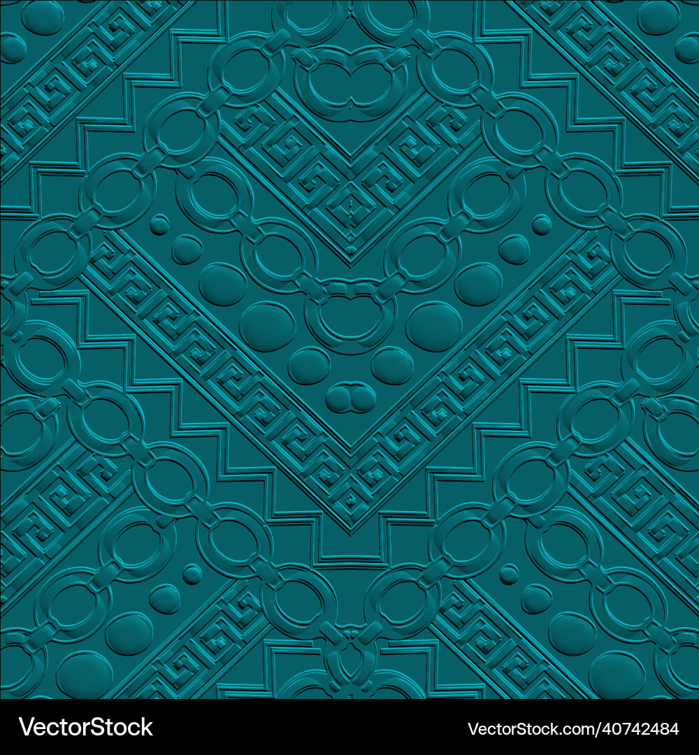 Embossed geometric 3d seamless pattern emboss Vector Image