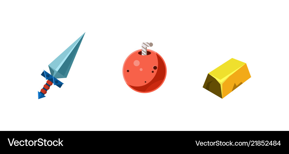 Game assets collection element for mobile Vector Image