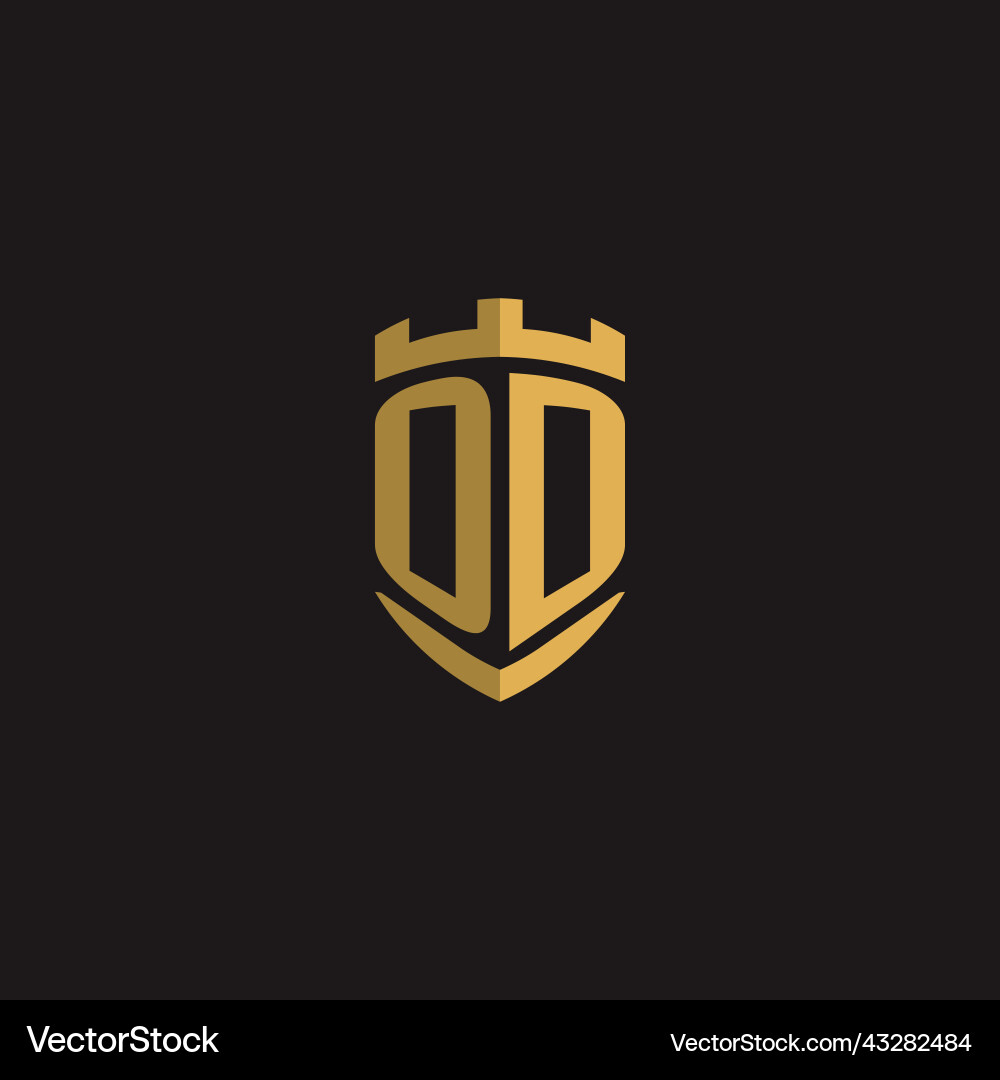 Initials od logo monogram with shield style design vector image
