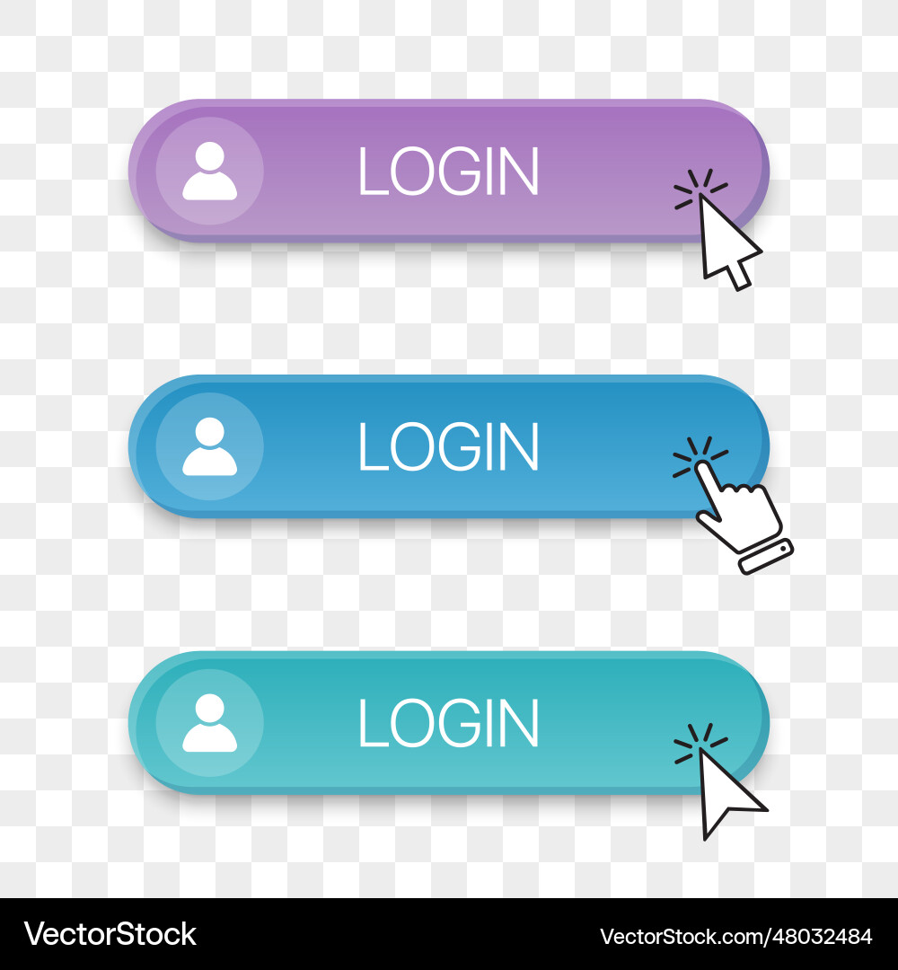 Login button icon collection with different Login button icon collection with different Vector Image