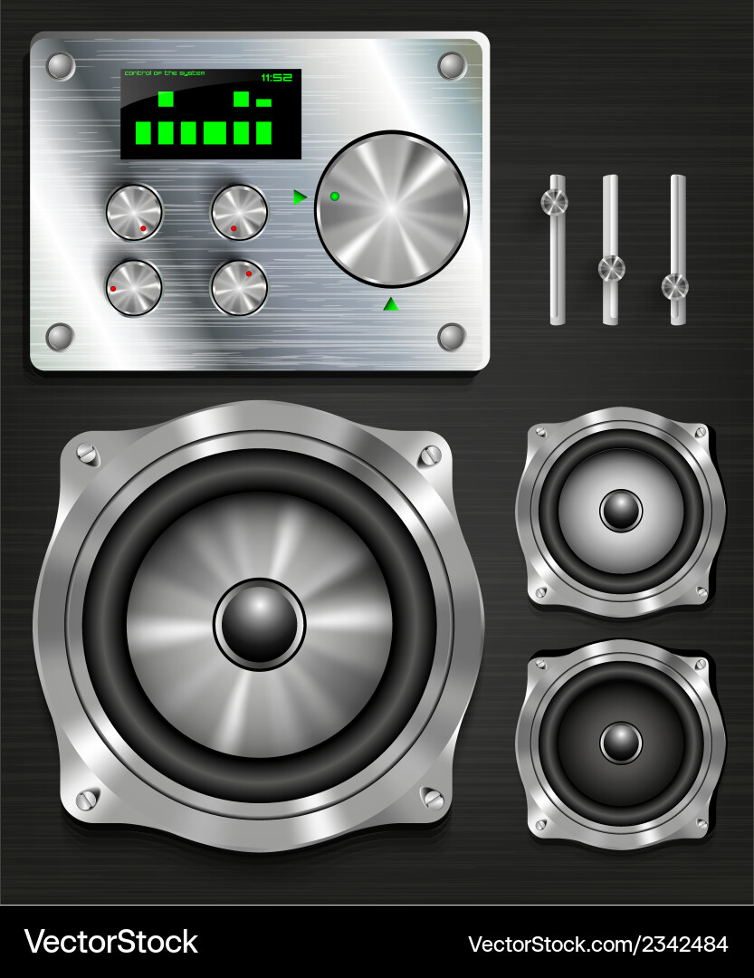 Management console speaker system Royalty Free Vector Image