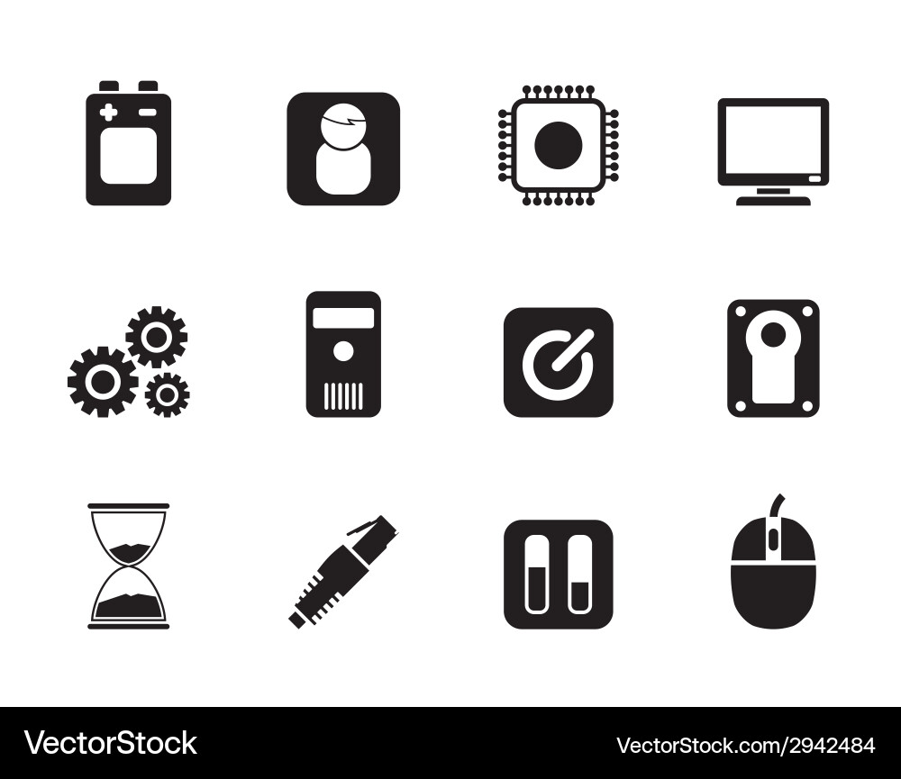 Mobile & Computer Elements Icon Set vector image