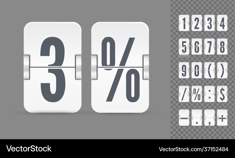 Numeric template set flip scoreboard Numeric template set flip scoreboard Vector Image