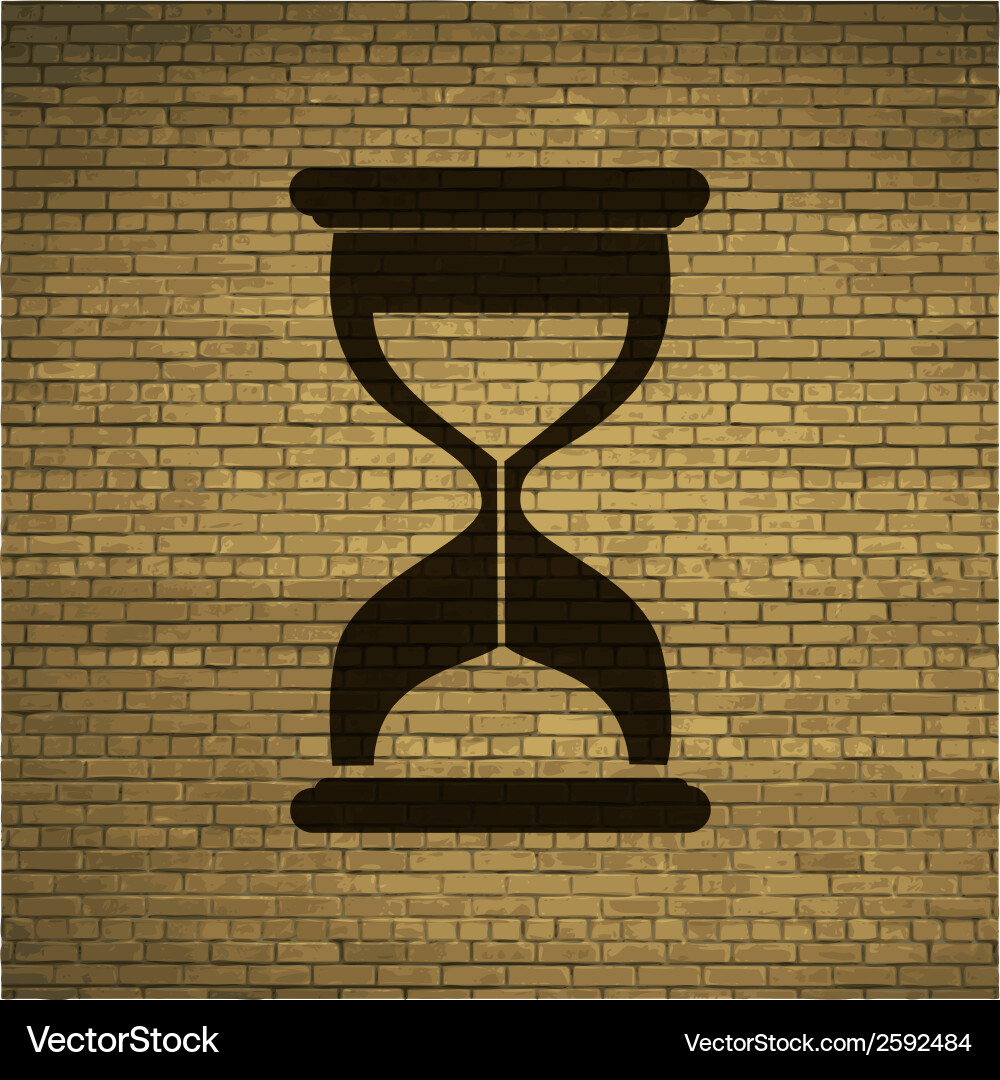 Sand clock glass timer flat modern web button vector image