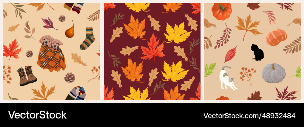 Seamless pattern with autumn elements art Seamless pattern with autumn elements art vector image