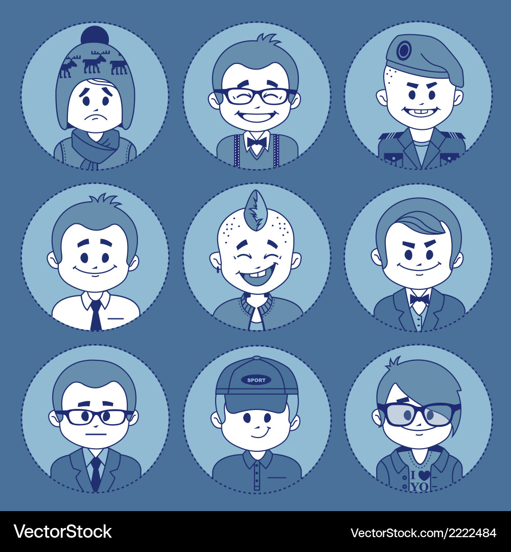 Set icons with characters different professions vector image