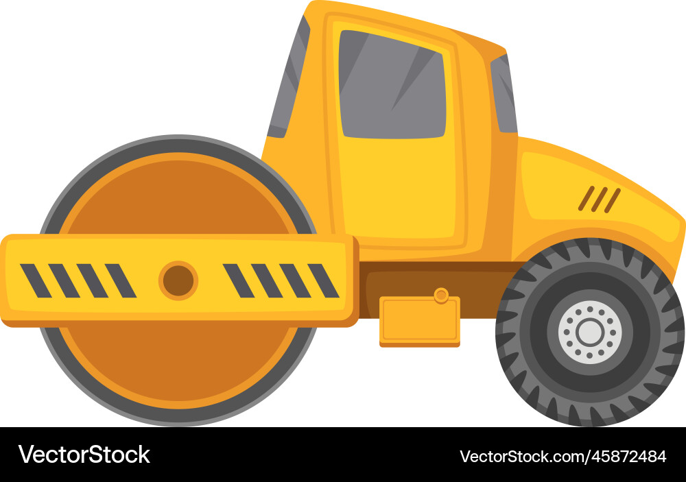 Straßenverdichter Icon Cartoon Baumaschine Straßenverdichter Icon Cartoon Baumaschine vektorbild