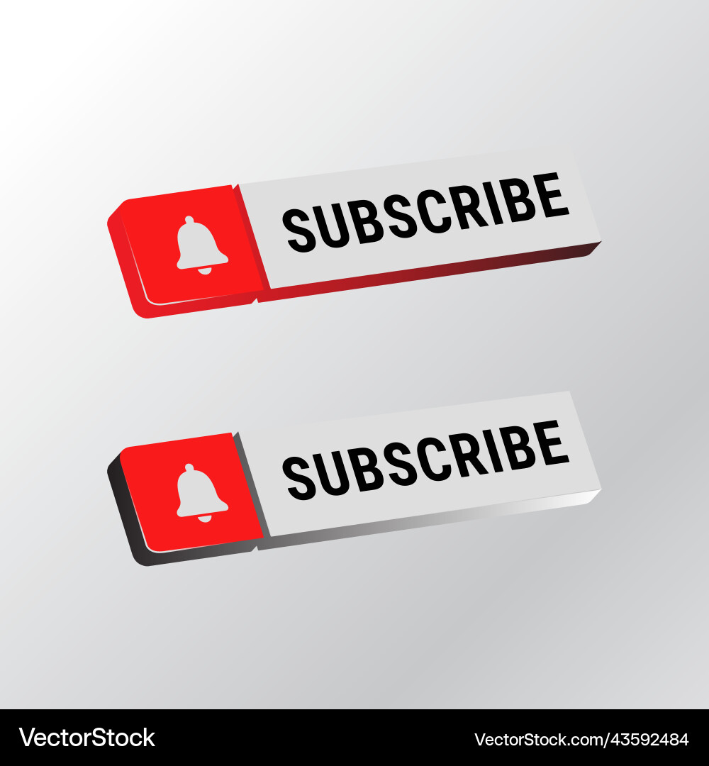 Subscribe button 3d shape Vector Image