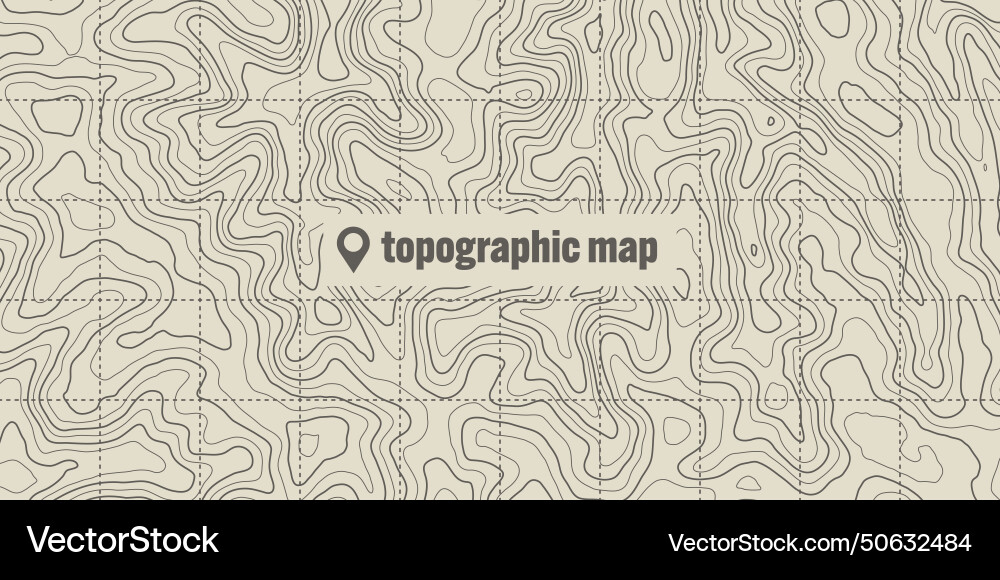 Topographic map with contour lines geographic Topographic map with contour lines geographic vector image