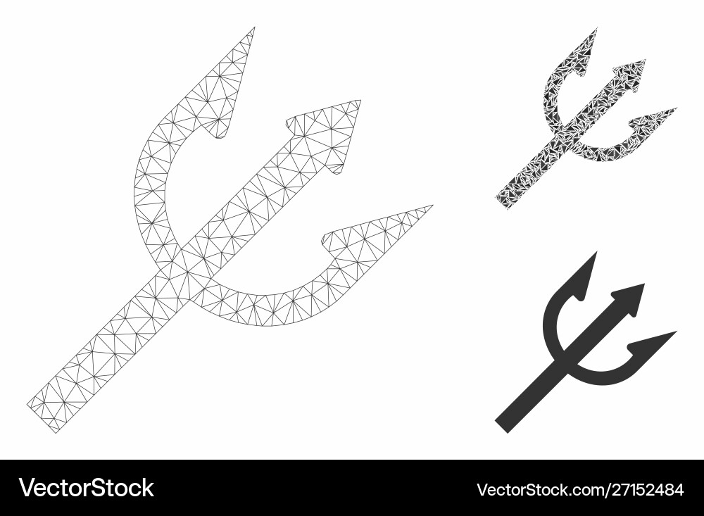 Trident fork mesh 2d model and triangle Trident fork mesh 2d model and triangle vector image