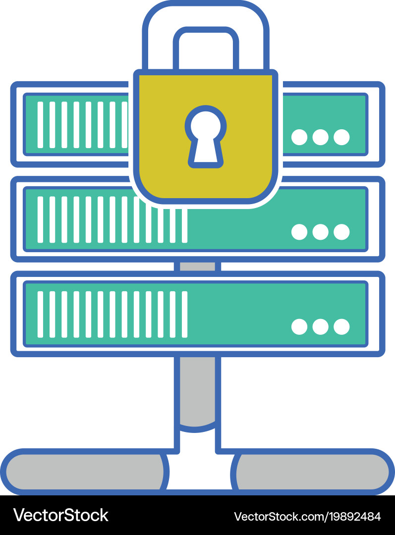 Wifi router technology with padlock security Vector Image