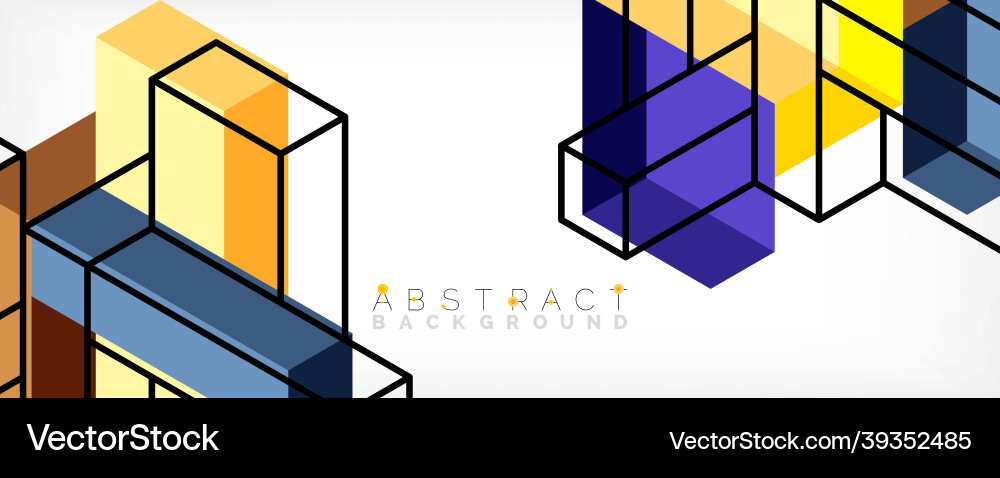 Abstract background 3d cubes cubic elements vector image