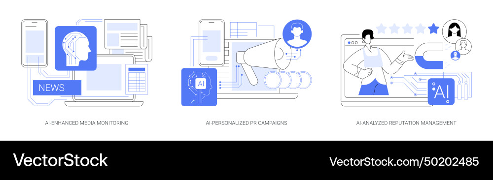 Ai in public relations abstract concept vector image